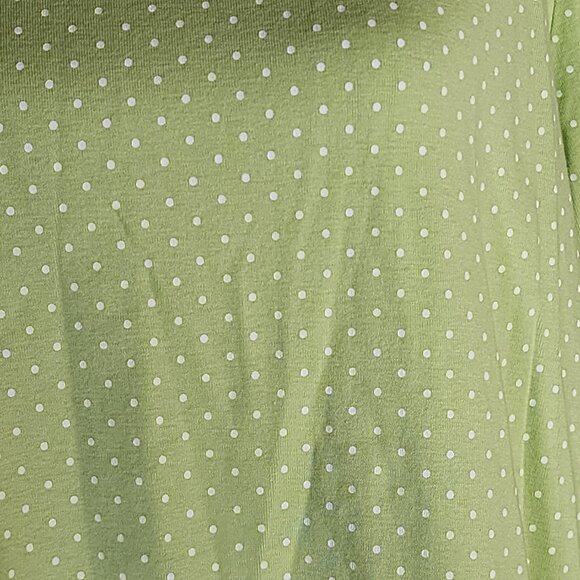 CJ Banks Citron and White Polka Dot 3/4 Sleeve Cotton Crew Neck Blouse Size 1X - Picture 6 of 16